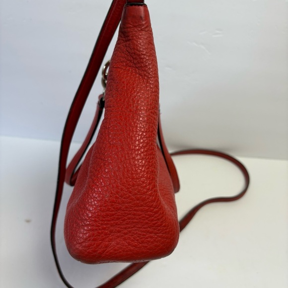 Coach Kelsey Red Pebbled Leather Shoulder Bag Satchel Purse Crossbody - Picture 10 of 16